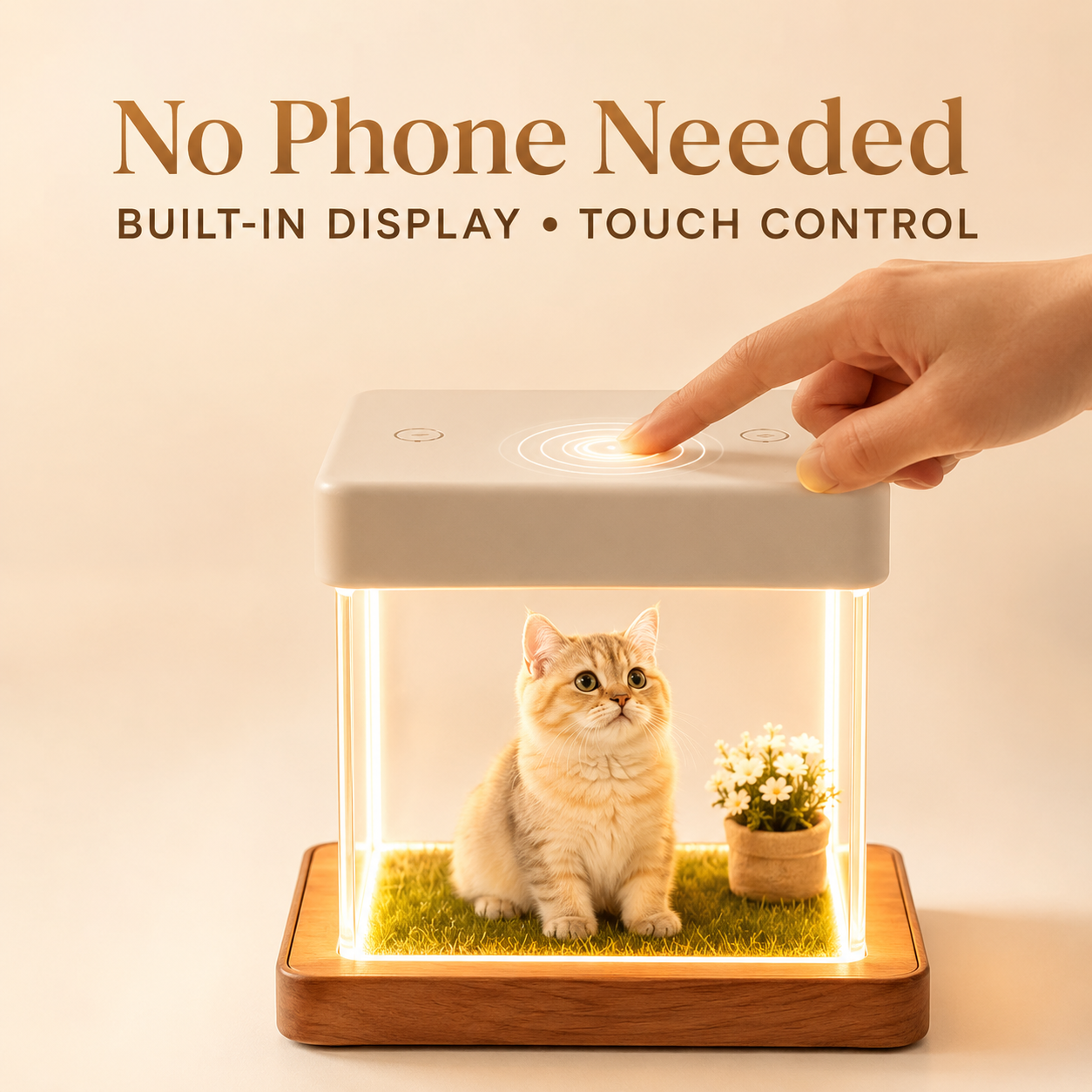 3D pet projection display with built-in screen, touch control, and a personalized dog memory